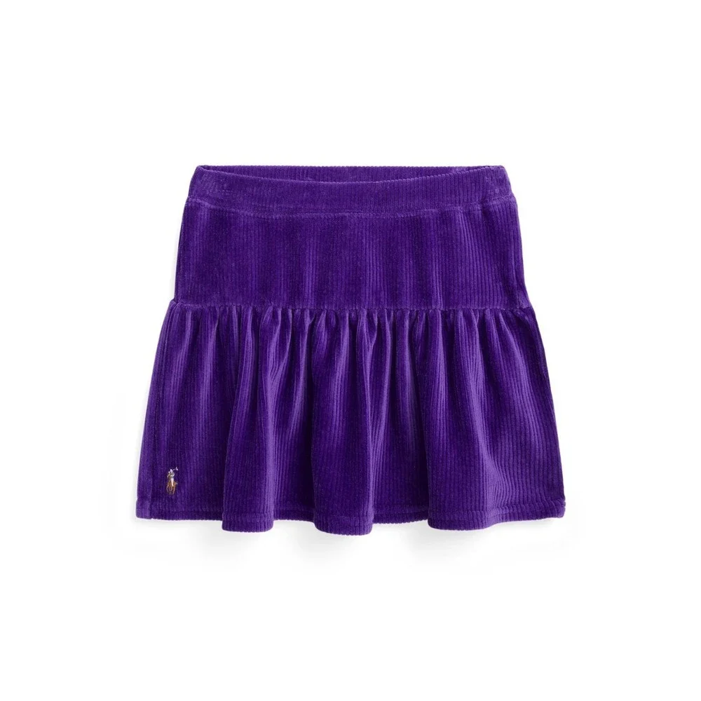 Polo Ralph Lauren Tiered Corduroy Skirt Toddler & Little Girls 2 Opulent Purple